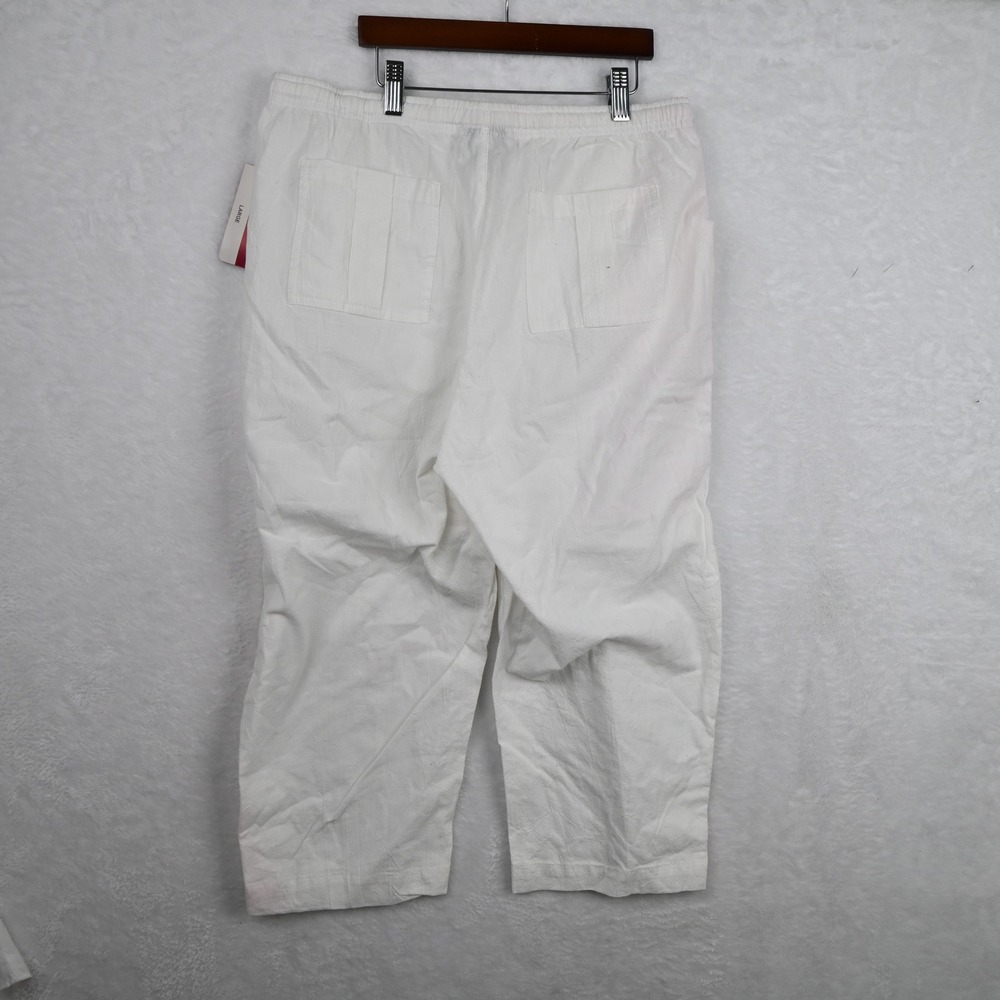 Cathy Daniels Capris Womens Large White Elastic Waist Drawstring Cotton NWT - Picture 7 of 10
